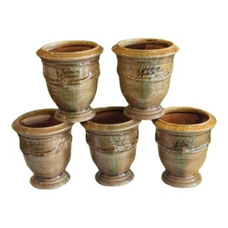 Five French Anduze Pots in the Flame Color! Limited Supply For Sale