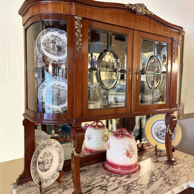 Louis XVI Antique Commode Ormolu Carrara Marble Display Cabinet Vitrine Buffet For Sale - Image 14 of 18