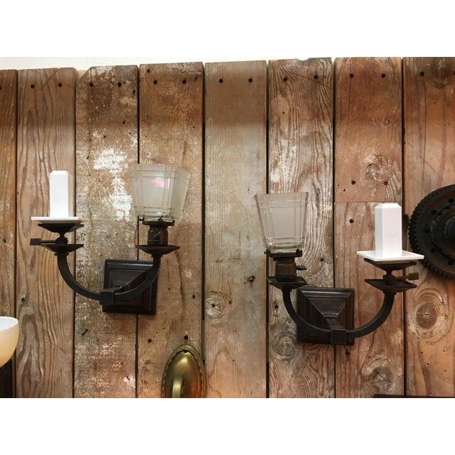 Arts Crafts Electric Gas Sconces A Pair Chairish