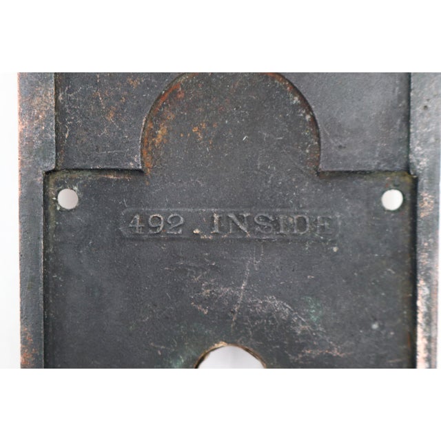 Vintage Bronze Fluted Oval Entry Door Knob Set For Sale - Image 9 of 9