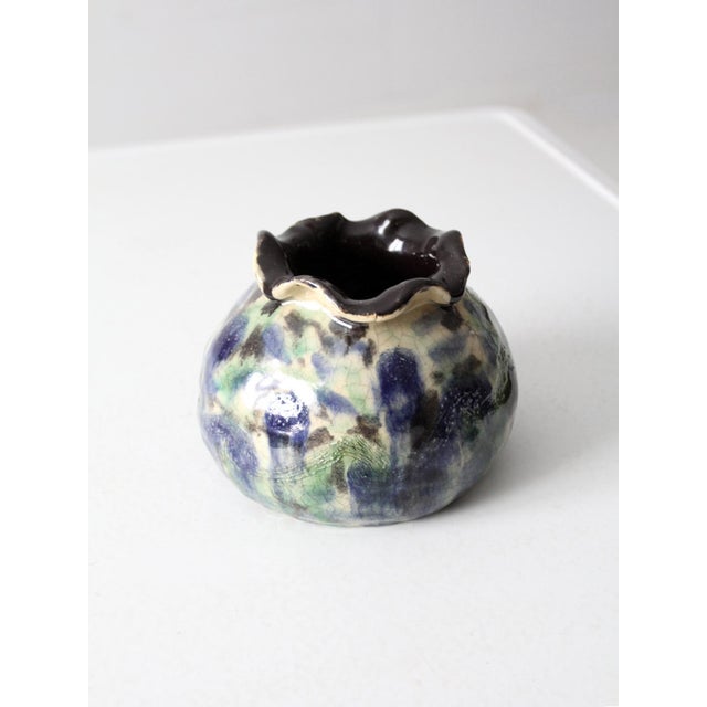 Contemporary Vintage Studio Pottery Vase For Sale - Image 3 of 9