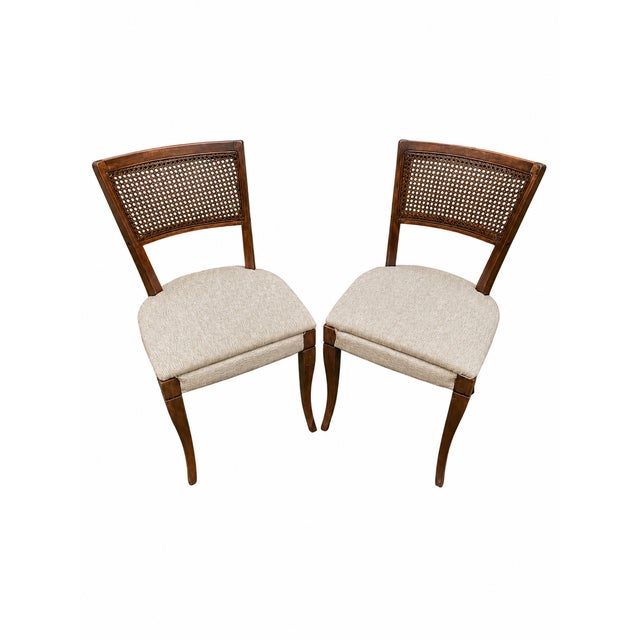 Vintage Mid-Century Modern Expandable Dining Set With Cane Back Chairs For Sale In Miami - Image 6 of 10
