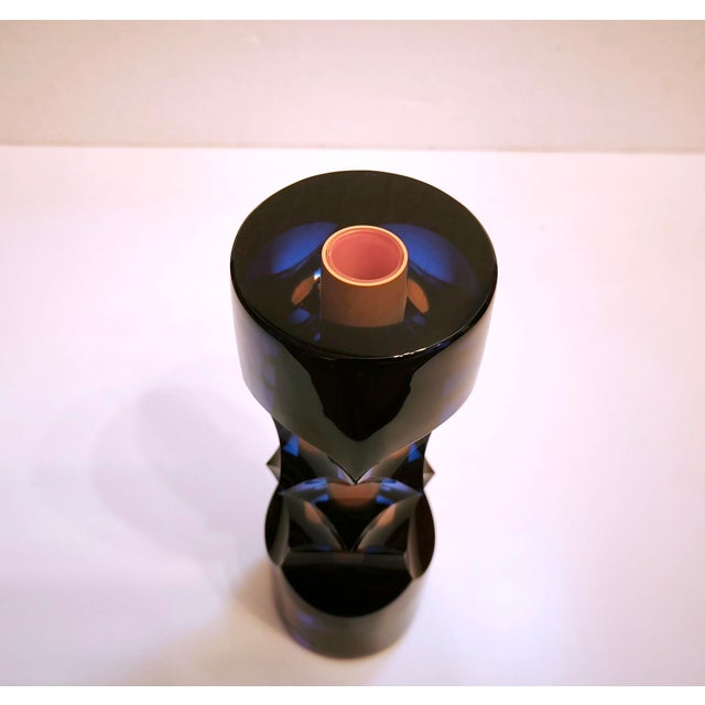 1990s Sculptural Optical Art Glass Vase by Milan Macháček for Princ, Czech Republic, 1990s For Sale - Image 5 of 18