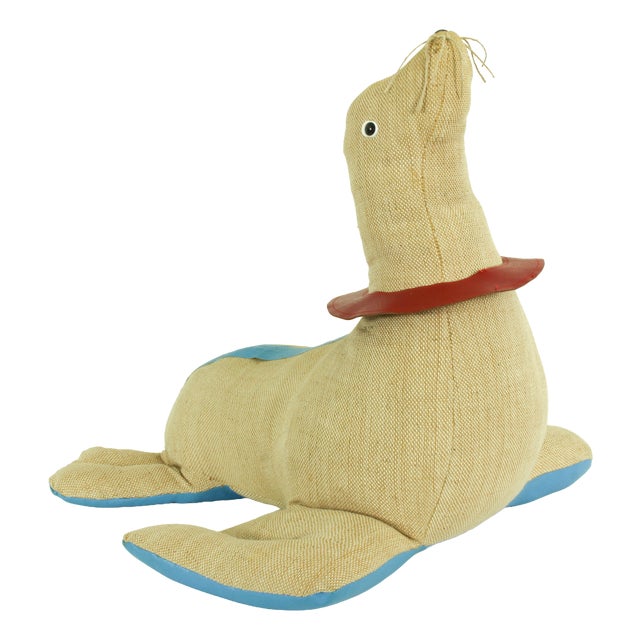 Large Jute and Leather Therapeutic Seal Toy by Renate Müller for H. Josef Leven KG, 1960s For Sale