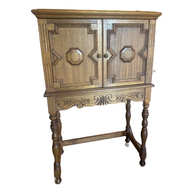 1920s Secretary Desk - Walnut Wood Detailed Carvings For Sale