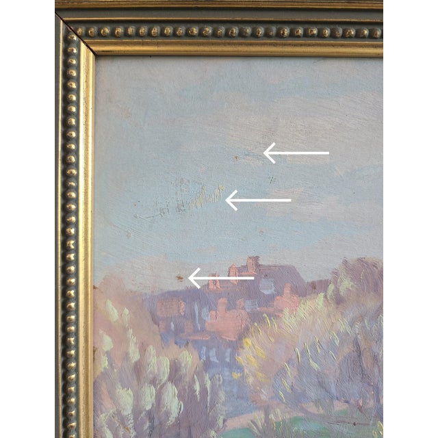 Lester George Hornby 1940's Oil Painting Boston Public Garden Cityscape For Sale - Image 15 of 18