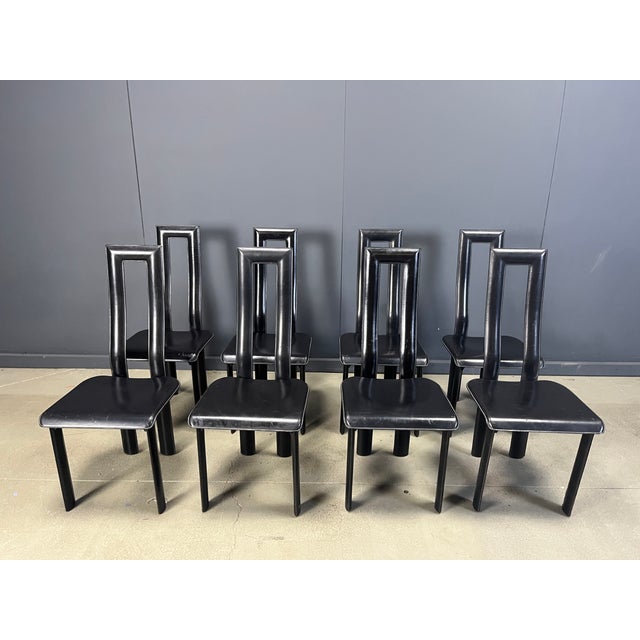 Italian Regia Dining Chairs by Antonello Mosca for Ycami, 1980s, Set of 8 For Sale - Image 6 of 13