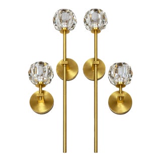 Late 20th Century Modern Zeev Lighting Brass Wall Sconce Parisian - Set of 4 For Sale