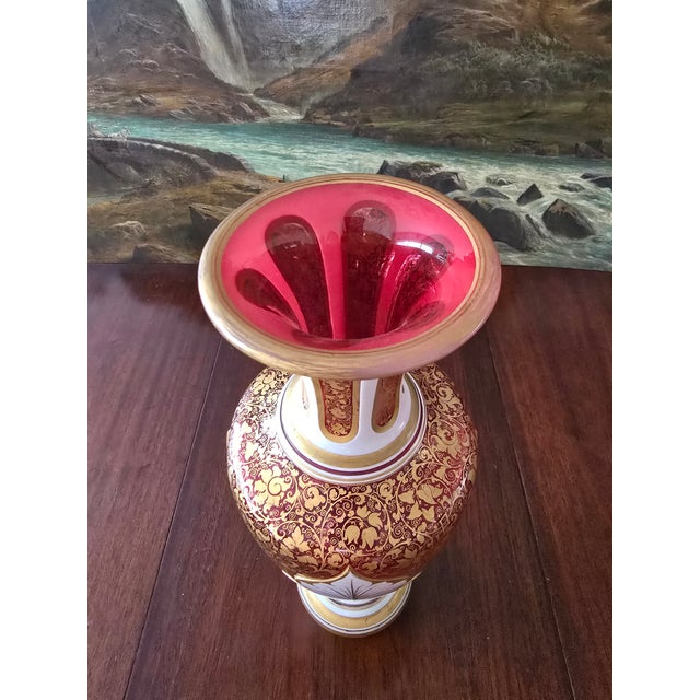 Antique Moser Bohemian Glass Museum Gilded Vase For Sale - Image 4 of 12
