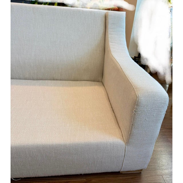 Restoration Hardware Restoration Hardware Parisian Classic Slope Arm Sofa- Linen For Sale - Image 4 of 11