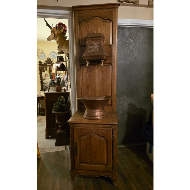 Antique Copper Lavabo With Cabinet For Sale - Image 10 of 18