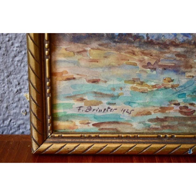 F. Brinster, Forest Landscape, 1925, Watercolor, Framed For Sale - Image 3 of 7