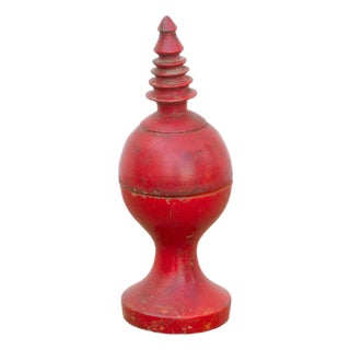 Vintage Red Indian Finial Box For Sale