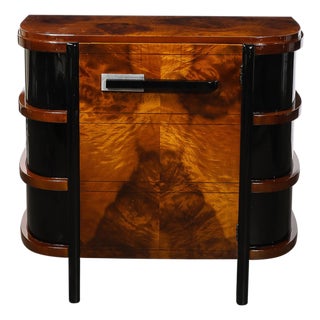 Art Deco Machine Age Cabinet in Book-Matched & Burled Walnut by Donald Deskey For Sale