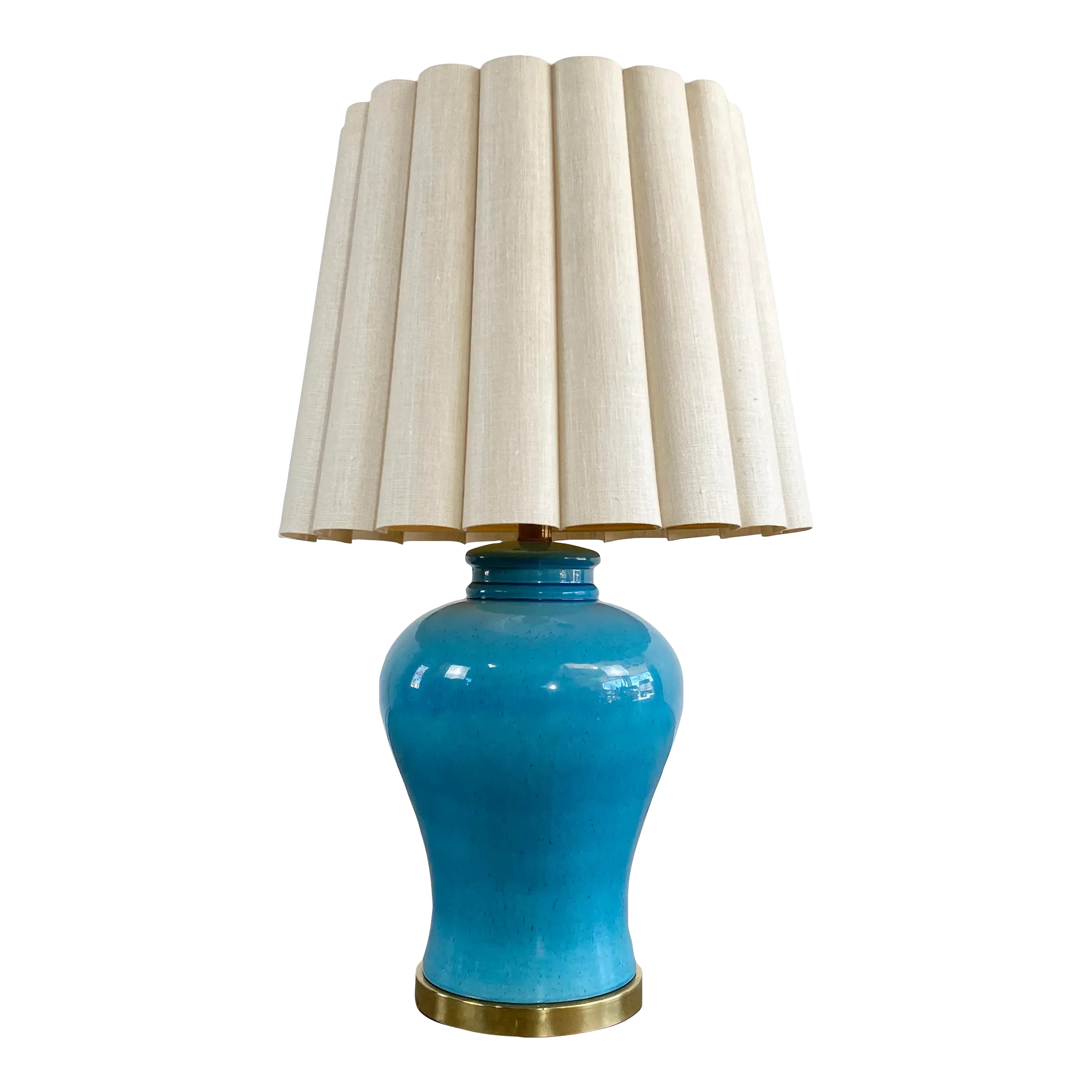 Vintage Vibrant Blue Ginger Jar Table Lamp Paul Hanson Style