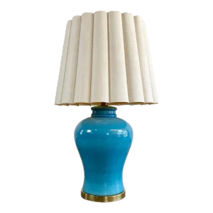 Vintage Vibrant Blue Ginger Jar Table Lamp Paul Hanson Style