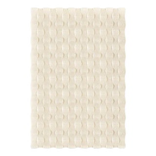 White Rectangle Textured Rug from Marqqa For Sale