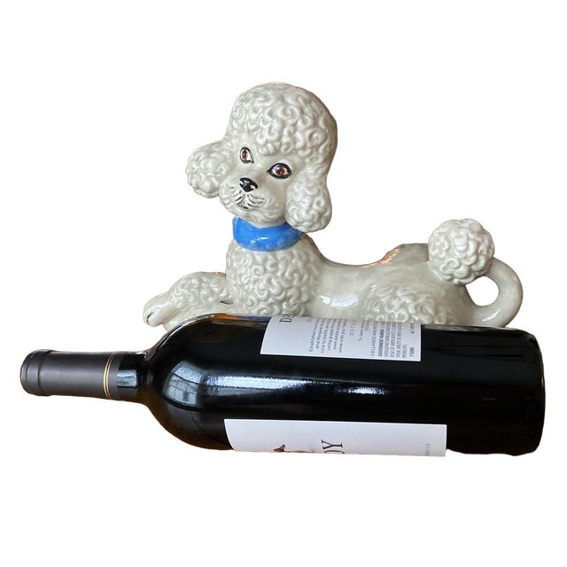 Light Gray 1950s Staffordshire Style Hand Painted Ceramic French Poodle Statue For Sale - Image 8 of 11