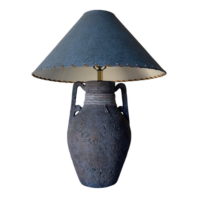 Vintage 1980s Lee Reynolds Signed Southwestern Organic Textured Table Lamp For Sale