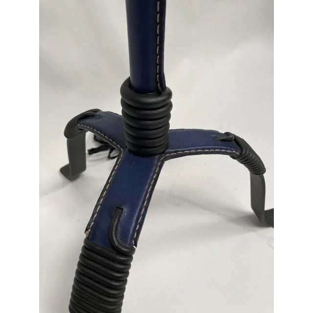 Leather Sheathed Floor Lamp by Jacques Adnet, 1950s For Sale - Image 6 of 9