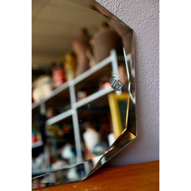 Boho Chic Art Deco Octagonal Patinated Mirror, 1940s For Sale - Image 3 of 6