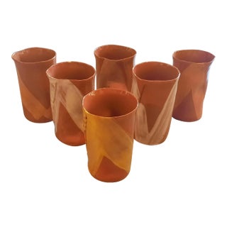 2010 Ceramic Drinking Glasses by Ingrid, Set of 6 For Sale