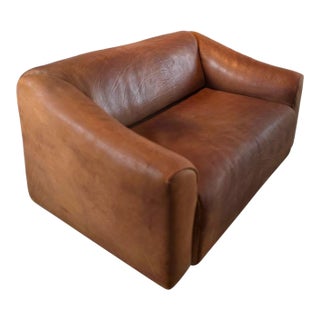Attributed DeSede Ds 47 2 Seat Brown Leather Sofa, Switzerland 1970s For Sale