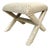 Vintage X-Frame Stool in Cream & Tan Animal Print Upholstery For Sale