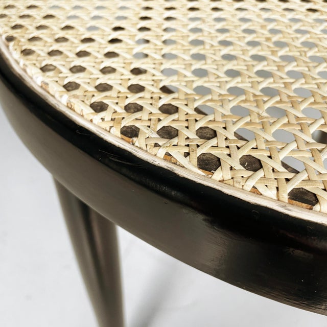 Austrian Modern Straw and Black Wood Chairs 209 by Michael Thonet for Radomsko, 1970s, Set of 4 For Sale - Image 9 of 15