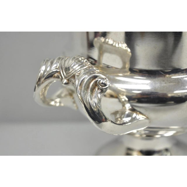 Metal Vintage English Regency Style Silver Plated Champagne Chiller Bar Ice Bucket For Sale - Image 7 of 15