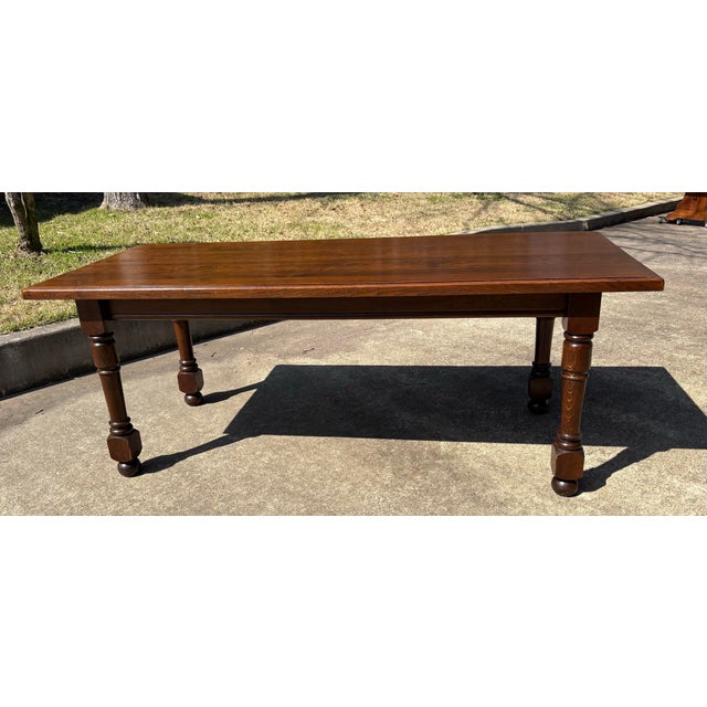 Brown Dark French Country Farm Dining Table For Sale - Image 8 of 12