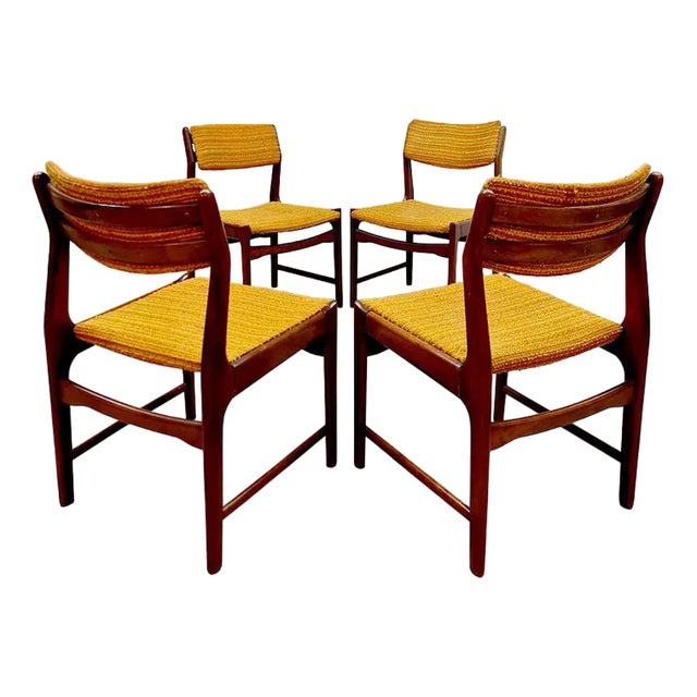 Vintage Danish Dining Chairs in Orange, 1960s For Sale