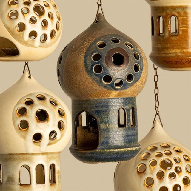 Brutalist Vintage Danish Ceramic Lantern, 1970 For Sale - Image 3 of 12