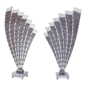 Large Pair of Metal Sea Fan Sculptures
