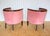 Antique Art Nouveau Edwardian Barrel Back Tub Armchairs in Mahogany and Pink Upholstery, 1910, Set of 2 For Sale - Image 3 of 18