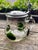 An unusually elegant German glass beer stein dating to the turn of the 20th century, circa 1900, combining clear glass,...