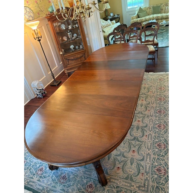 Circa 1865 Rococo Walnut Dining Table and Chairs For Sale In New York - Image 6 of 9