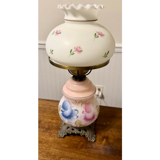 Pink Mid 20th Century Electric Hurricane Lamp For Sale - Image 8 of 12