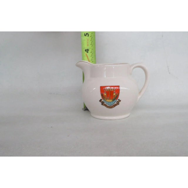 Ceramic Wh Goss England Porcelain White Gold Folkestone Coat of Arms Creamer For Sale - Image 7 of 12