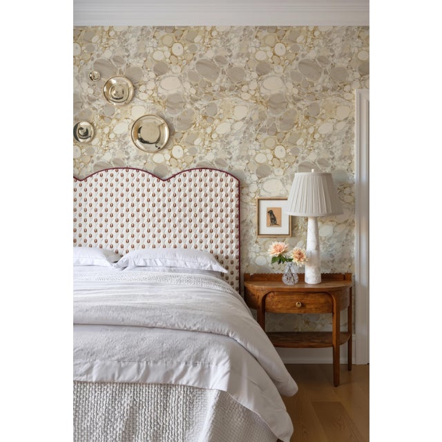 Children's Keats Pebble Marbled Removable Wallpaper – Beige/Cream Sample For Sale - Image 3 of 8