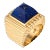 Late 20th Century 70s Tiffany & Co Sugarloaf Lapis Lazuli Ring 18k Yellow Gold Sz 5 Square Ridged For Sale