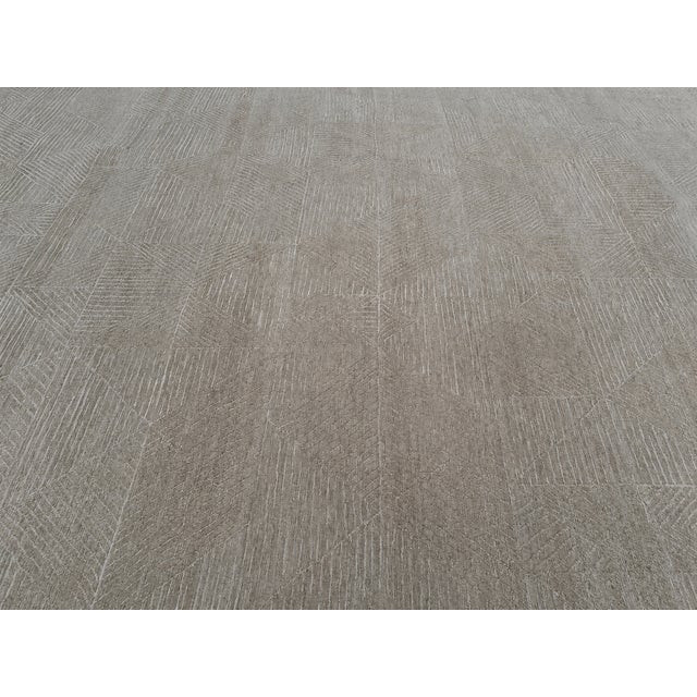Rh Varusha Wool & Silk Rug – 12' × 15' Wheat | 100 Tibetan Knots Per Square Inch | Made in Nepal For Sale - Image 17 of 18