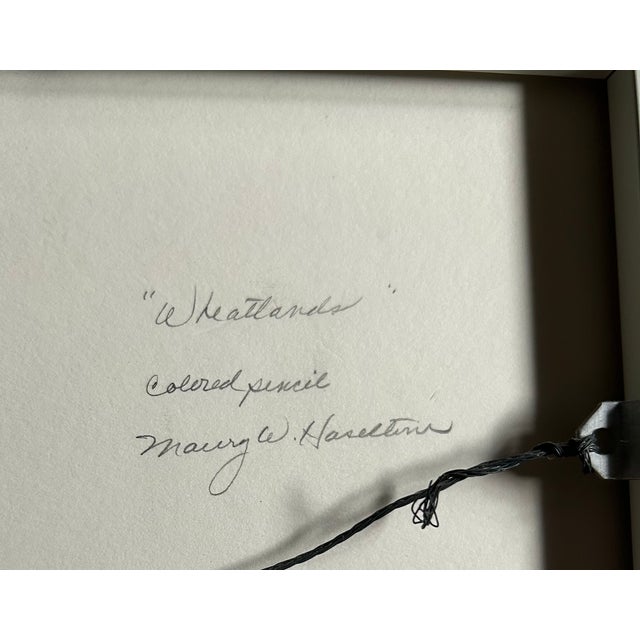One-of-a-Kind Maury Hazeltine Original Signed Drawing "Wheatlands" (1988) – Double-Signed Provenance For Sale - Image 4 of 5