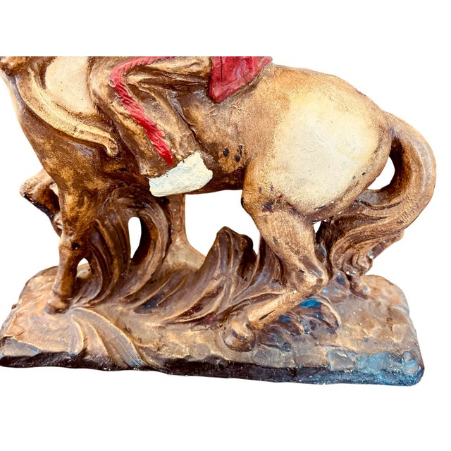 Vintage Native American Warrior on Horseback Figure For Sale In Greensboro - Image 6 of 11