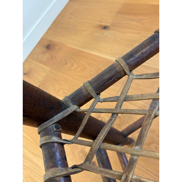 Late 19th Century Antique 19th Century Folk Art Woven Rawhide Chairs – Set of 9 For Sale - Image 5 of 12