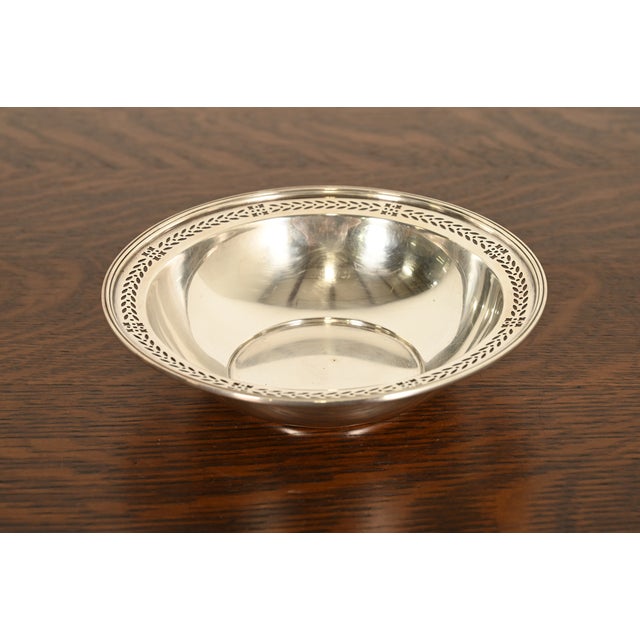 A gorgeous antique Art Deco period sterling silver bowl with pierced rim By Tiffany & Co. (signed to the underside) USA,...