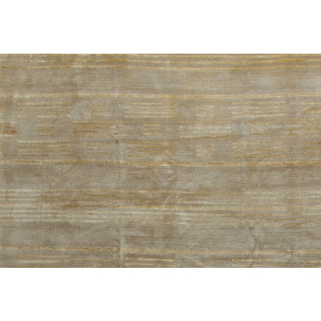 Late 20th Century Wool Silk Modern Tibetan Rug For Sale In New York - Image 6 of 6