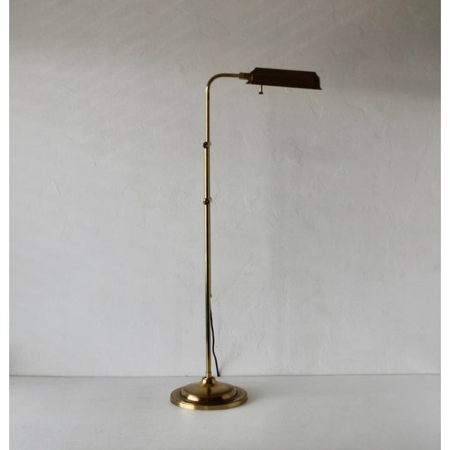 Mid-Century Modern 1970s Frederick Cooper Style Brass Pharmacy Library Reading Floor Lamp For Sale - Image 3 of 18
