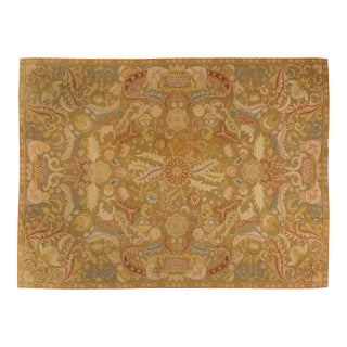 Antique French Aubusson Rug  Botanical Elegance in Grandeur For Sale