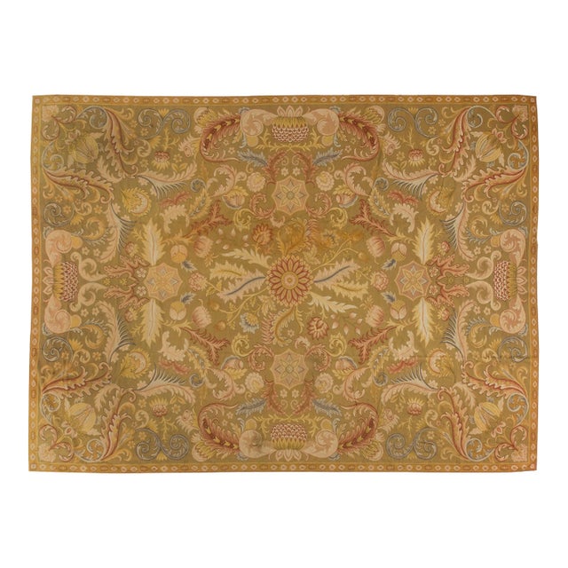 Antique French Aubusson Rug  Botanical Elegance in Grandeur For Sale